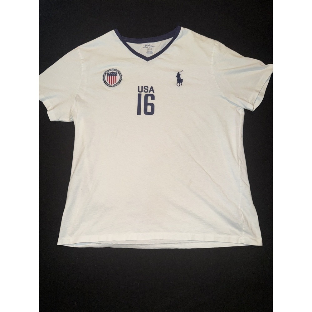 Polo Ralph Lauren Men's USA‎ V-Neck T Shirt Size XL